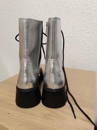 Botas Plataforma Mujer Plata