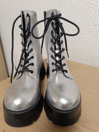 Botas Plataforma Mujer Plata