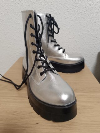 Botas Plataforma Mujer Plata