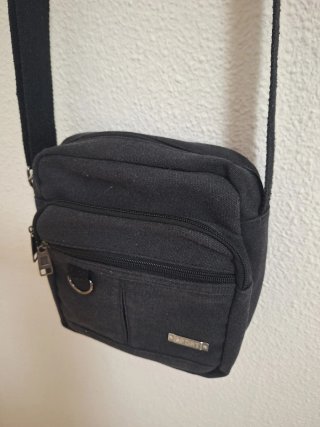 Bolso de tela gris para hombre