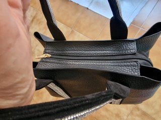 Bolso Shopper y Organizador Negro/Plata