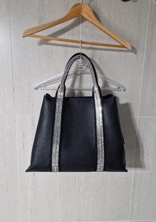 Bolso Shopper y Organizador Negro/Plata