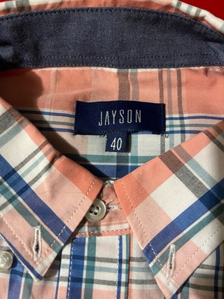 Camisa a cuadros coral anaranjado Talla M