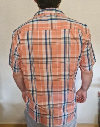 Camisa a cuadros coral anaranjado Talla M
