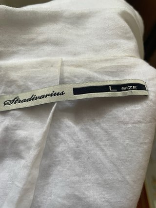 Blazer Lino Stradivarius Talla L Blanco