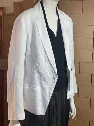 Blazer Lino Stradivarius Talla L Blanco