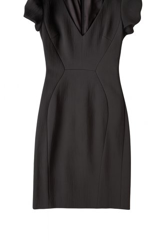 Vestido l'Agence Negro Midi Elegante