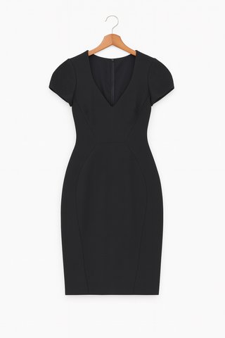 Vestido l'Agence Negro Midi Elegante