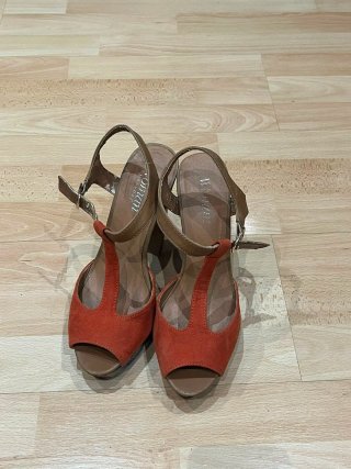 Sandalias de tacón Marypaz - Naranja y Camel