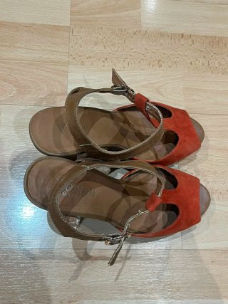 Sandalias de tacón Marypaz - Naranja y Camel