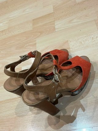 Sandalias de tacón Marypaz - Naranja y Camel