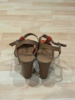 Sandalias de tacón Marypaz - Naranja y Camel