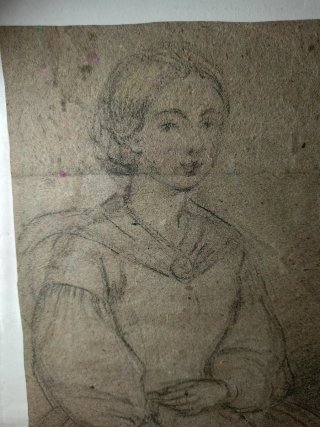 Dibujo antiguo mujer siglo XIX