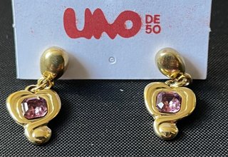 Pendientes Uno de 50 Corazón Rosa