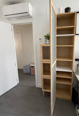 2 Estanterías Madera Pino y Cristal