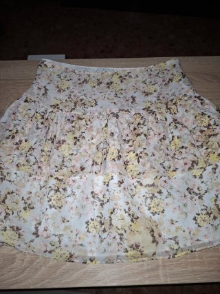 Falda floral de gasa talla única