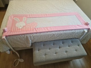 Barrera de Cama Infantil Rosa Conejito