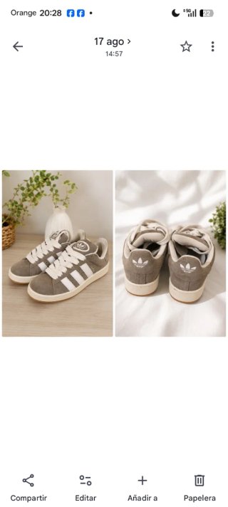 Zapatillas Adidas Campus Gris y Blanco