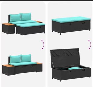 Conjunto Muebles Exterior Ratán y Madera