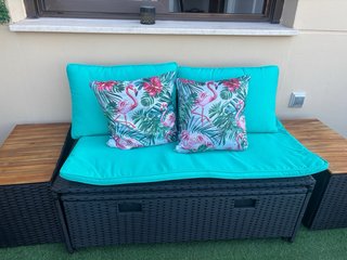 Conjunto Muebles Exterior Ratán y Madera