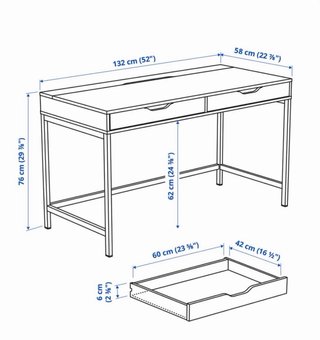 Escritorio blanco con 2 cajones- IKEA