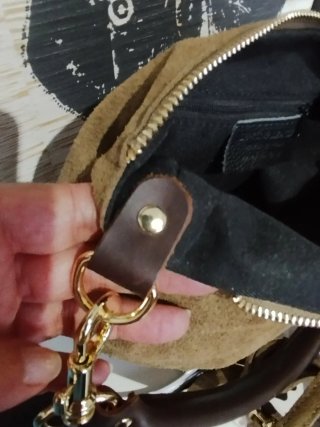 Bolso de hombro en Ante y Piel Marrón