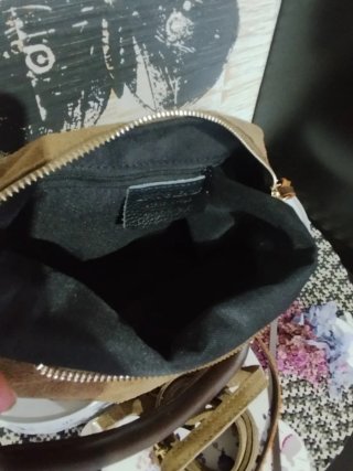 Bolso de hombro en Ante y Piel Marrón