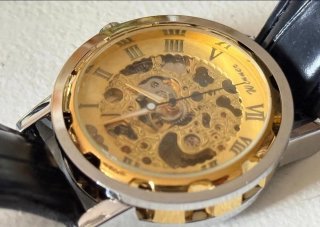 Reloj Mecánico Automático Winner Acero Dorado/piel