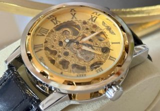 Reloj Mecánico Automático Winner Acero Dorado/piel