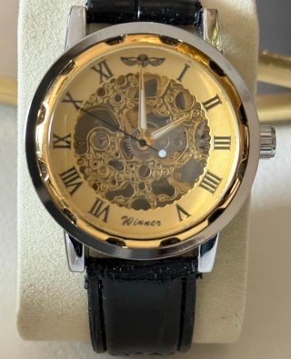 Reloj Mecánico Automático Winner Acero Dorado/piel