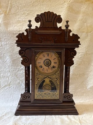 Reloj de sobremesa madera péndulo antiguo