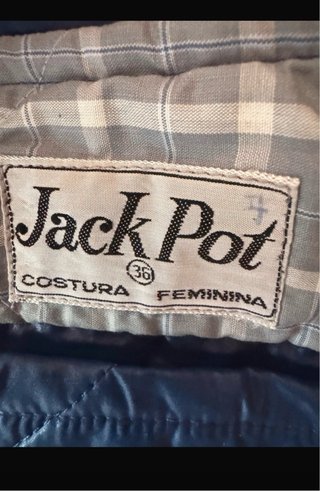 Colete acolchoado azul e multicolor reversível