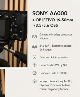 Cámara Sony a6000 con objetivo 16-50mm