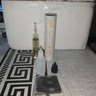 Kit de prueba de oro 24K gotero y piedra toque