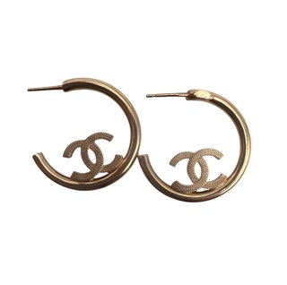 Pendientes Chanel Aro Doble CC Oro