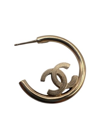 Pendientes Chanel Aro Doble CC Oro
