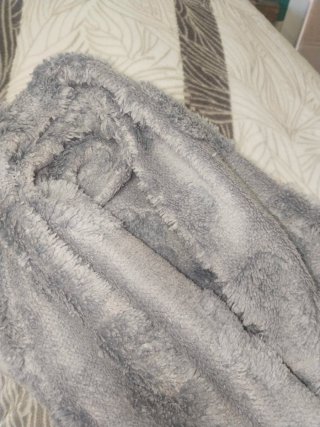 Manta sherpa gris 200x240 cm