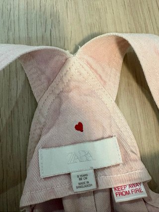 Peto Zara niña rosa corazones 2 años