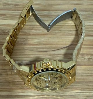 Reloj Mecánico Automático Esqueleto Dorado