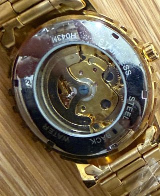 Reloj Mecánico Automático Esqueleto Dorado