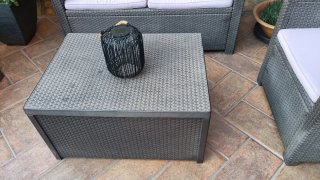 Conjunto Muebles Jardín Gris sintético