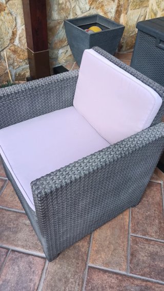 Conjunto Muebles Jardín Gris sintético