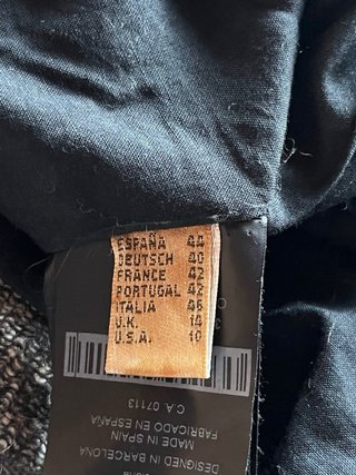 Blazer/chaqueta de lana jaspeada gris y negra