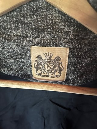 Blazer/chaqueta de lana jaspeada gris y negra