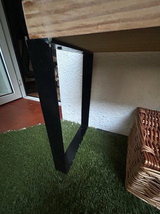 Mesa auxiliar terraza madera y metal