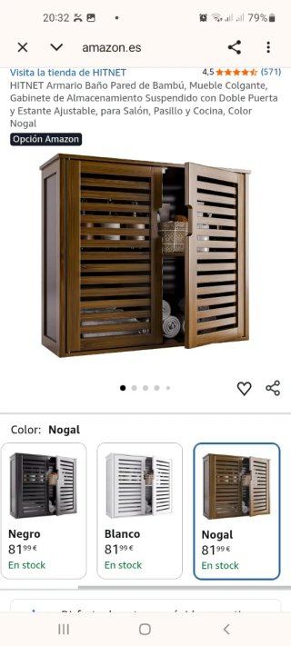 Armario auxiliar baño y cocina bambú nuevo