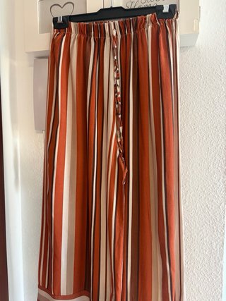 Pantalon recto ancho rayas