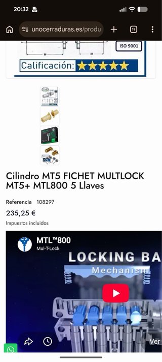 Cilindro FICHET MT5