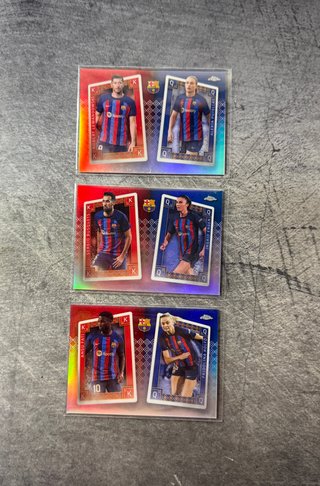 Lote 9 Inserts Topps Chrome Fc Barcelona 2022-23