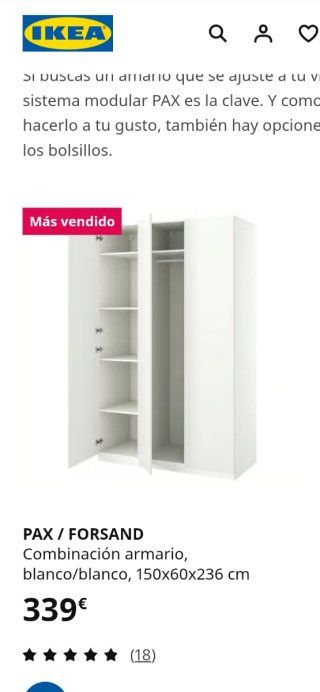 Armario Pax de Ikea Blanco